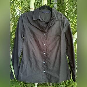 Duffield Lane Sheridan Buttondown Top Blouse Black Women’s Small